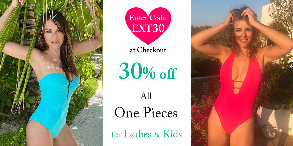 30% Off All One Pieces for Ladies & Kids