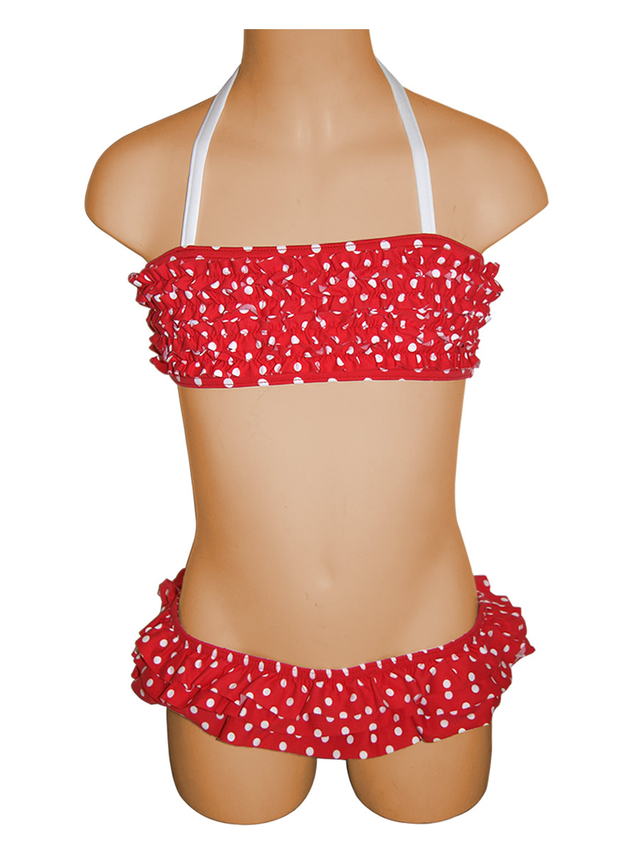 kids red bikini